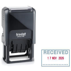 Trodat 4750/L2 Eco Self Inking Word and Date Stamp RECEIVED 39x23mm Bl