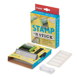 Trodat Stamp 'N Stick Clothes and Personal Belongings DIY Stamper  English Text with Special Characters - 3 Lines - Dermatologically Tested Ink  Dishw