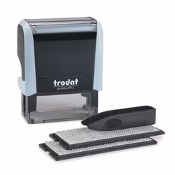 Trodat 4912 TYPOMATIC, Self-Inking, Text/Date stamp, 17 x 46 mm, Black, Light Blue, 63 mm, 35 mm
