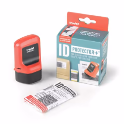 Trodat ID Protector+ Ink Roller Incl. Box/Letter Opener, Flame Red, Black Pad, Eng Pack