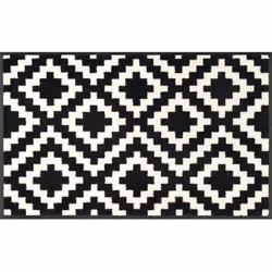 wash+dry KALMAR, Decorative doormat, Indoor, Rectangular, Black, White, Pattern, 750 mm