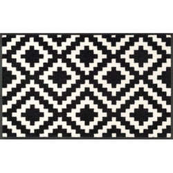 wash+dry KALMAR Decorative doormat Indoor Rectangular Black, White