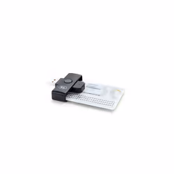 ACR38U-N1 PocketMate Small Foldable USB Smart Card Reader for Tachodisk National ID eID IC Contact Chip Card,Black