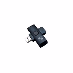 ACR38U-N1 PocketMate Small Foldable USB Smart Card Reader for Tachodisk National ID eID IC Contact Chip Card,Black