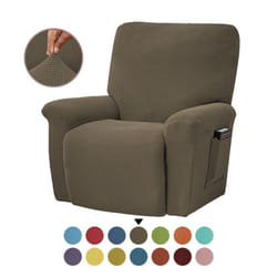 Fashion Recliner Sofa Covers Elastic Armchair Sofa Cover Stretch Soft Couch Corn Kernels Slipcovers Chair Covering - camel, 4PCS