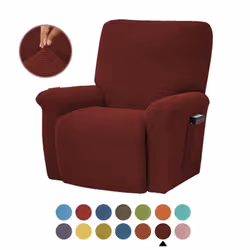 Fashion Recliner Sofa Covers Elastic Armchair Sofa Cover Stretch Soft Couch Corn Kernels Slipcovers Chair Covering - claret,  ...