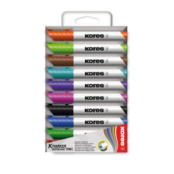 Kores M20801 marker 10 pc(s) Chisel tip Black, Blue, Brown, Green, Light Green, Orange, Pink, Red, Turquoise, Violet
