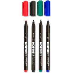 Kores M22140 permanent marker Black, Blue, Green, Red 4 pc(s)