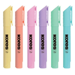 Kores TM36060 marker 6 pc(s) Chisel tip Light Blue, Light Green, Light orange, Light pink, Violet, Yellow