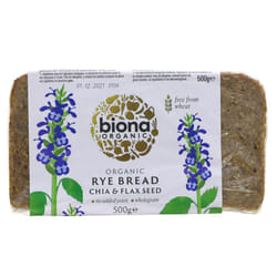 Biona Rye Bread - Chia & Flax -500g ( Pack of 12 )