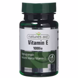 Natures Aid Vitamin E 1000iu, 30 Softgels (Natural Source Vitamin E, High Strength, Protects Cells from Oxidative Stress, Mad ...