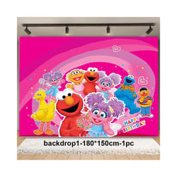 Cartoon SEsames Street Children's Birthday Party Decoration Tableware Tablecloth Baby Shower Balloon Cake Topper Banner Supplies - backdrop1