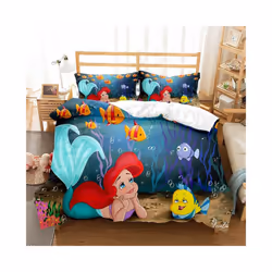 ) Cartoon Print Mermaidï¼UK Size Sheets Single & Double KING,Super King Duvet Cover - MRY2, King(220x240cm