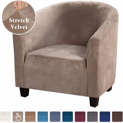 High Stretch Sofa Cover Velvet Tub Chair Cover Skid Resistance Furniture Protector Stretch Fabric Super Soft Couch Slipcover ...