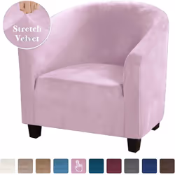 High Stretch Sofa Cover Velvet Tub Chair Cover Skid Resistance Furniture Protector Stretch Fabric Super Soft Couch Slipcover ...