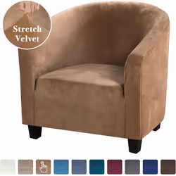 High Stretch Sofa Cover Velvet Tub Chair Cover Skid Resistance Furniture Protector Stretch Fabric Super Soft Couch Slipcover ...