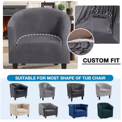 High Stretch Sofa Cover Velvet Tub Chair Cover Skid Resistance Furniture Protector Stretch Fabric Super Soft Couch Slipcover - sky blue