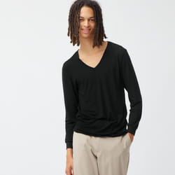 Gu STyle HeaT V Neck T  9 4 sleeVe - 09 BLACK/XS