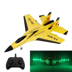 2.4G Glider Remote Control Drone Night Flight Fixed Wing Aircraft with Flash Light Remote Control Plane Outdoor Toy Children&apos; - yellow, 1 battery