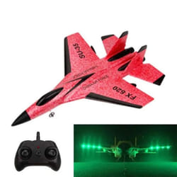 2.4G Glider Remote Control Drone Night Flight Fixed Wing Aircraft with Flash Light Remote Control Plane Outdoor Toy Children&apos;s - red, 2  battery