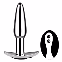 Anal Plug With Push 10 Vibration Modes Anal Toy For Men Prostate Massager Sex Toys With Remote Control Vibrator - white
