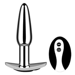 Anal Plug With Push 10 Vibration Modes Anal Toy For Men Prostate Massager Sex Toys With Remote Control Vibrator - white