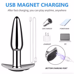 Anal Plug With Push 10 Vibration Modes Anal Toy For Men Prostate Massager Sex Toys With Remote Control Vibrator - white