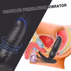 Male Silicone Anal Vibrator Prostate Stimulator Delayed Cum Butt Plug Dildo Adult Sex Toys - black
