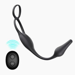 Vibrating Anal Plug Butt Plug Remote Control Prostate Massager Anal Vibrator With Penis Ring Perineum Stimualtor - black