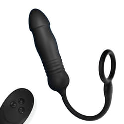 Retractable Dildo Vibrator Female Masturbator G Spot Vaginal Stimulator Prostate Massager Butt Plug Butt Plug Male - black