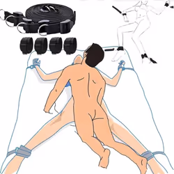 Sex Toys For Woman Couples Handcuffs Bdsm Bondage Set Under Bed Bdsm Bondage Restraint Strap System Adults Wrists Ankle