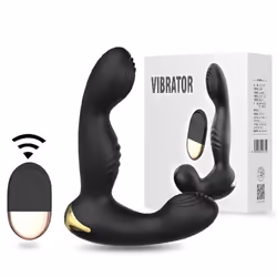 Male Prostate Massager Remote Control Anal Vibrator For Man 10 Modes Testis Stimulate Anus Butt Plug Adult Sex Toys - black