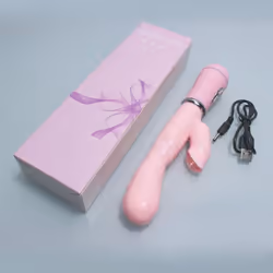 Women&apos;s Infatuation Licking Rabbit Vibrator: Dual Vibration Massage Wand With Tongue-licking Feature. Rechargeable.