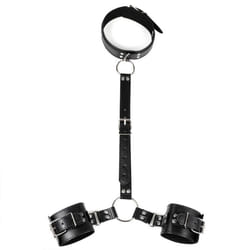 Leather Reverse Neck Hand Cuffs Bdsm Sex Bondage Adult Sexual Slave Games Erotic Goods Products Sexy Toys For Women Men