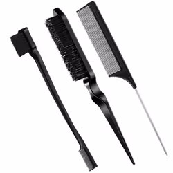 Combing Slicking Hair Brush For Edge Back Grooming Teasing Brush Bristle Hair Brush Slick Brush Set