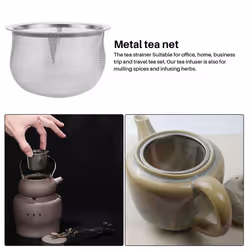 Metal household tea leaves strainer teapot filter, 70mm diameter
