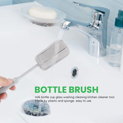 1Pc Sponge Brush Milk Cup Glass Washing Cleaning Kitchen Cleaner Tools Cup Cleaning Brush Plastic Short Handle
