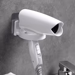 Bathroom Storage Wall Hanging Hair Dryer Storage Rack White