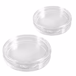 Small Round Transparent Plastic Coin Capsules Box, 10 Pcs 20mm & 10 Pcs 22mm