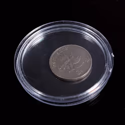 Small Round Transparent Plastic Coin Capsules Box, 10 Pcs 20mm & 10 Pcs 22mm