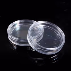 Small Round Transparent Plastic Coin Capsules Box, 10 Pcs 20mm & 10 Pcs 22mm