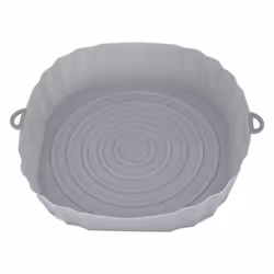 20Cm Air Fryers Oven Baking Tray Fried Chicken Basket Mat AirFryer Silicone Pot Round Replacemen Grill Pan Grey