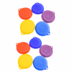 4 Pcs Reusable Can Tin Food Covers with Print Pet Cans Plastic Lid Caps-Random Color