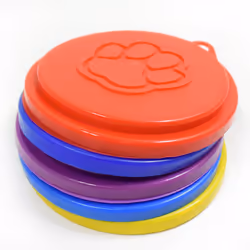4 Pcs Reusable Can Tin Food Covers with Print Pet Cans Plastic Lid Caps-Random Color