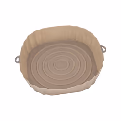 20Cm Air Fryers Oven Baking Tray Fried Chicken Basket Mat AirFryer Silicone Pot Round Replacemen Grill Pan Brown