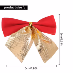 48 Pieces Christmas Ribbon Bows Ornaments Xmas Tree Bowknot Decoration Presents Wrapping Craft Supplies
