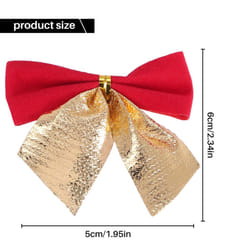 48 Pieces Christmas Ribbon Bows Ornaments Xmas Tree Bowknot Decoration Presents Wrapping Craft Supplies