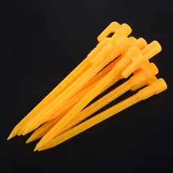 10Pcs Camping Tools Plastic Tent Pegs Nails Sand Ground Stakes Outdoor Camping Tent Awning Yellow Tent Accessories