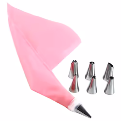 Cake Decorating Supplies Kit Set Baking Pastry Tools for Beginners Cake Nozzles Coupler and Reusable Pastry Bag-Pink