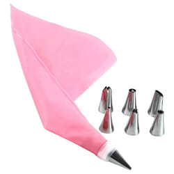 Cake Decorating Supplies Kit Set Baking Pastry Tools for Beginners Cake Nozzles Coupler and Reusable Pastry Bag-Pink